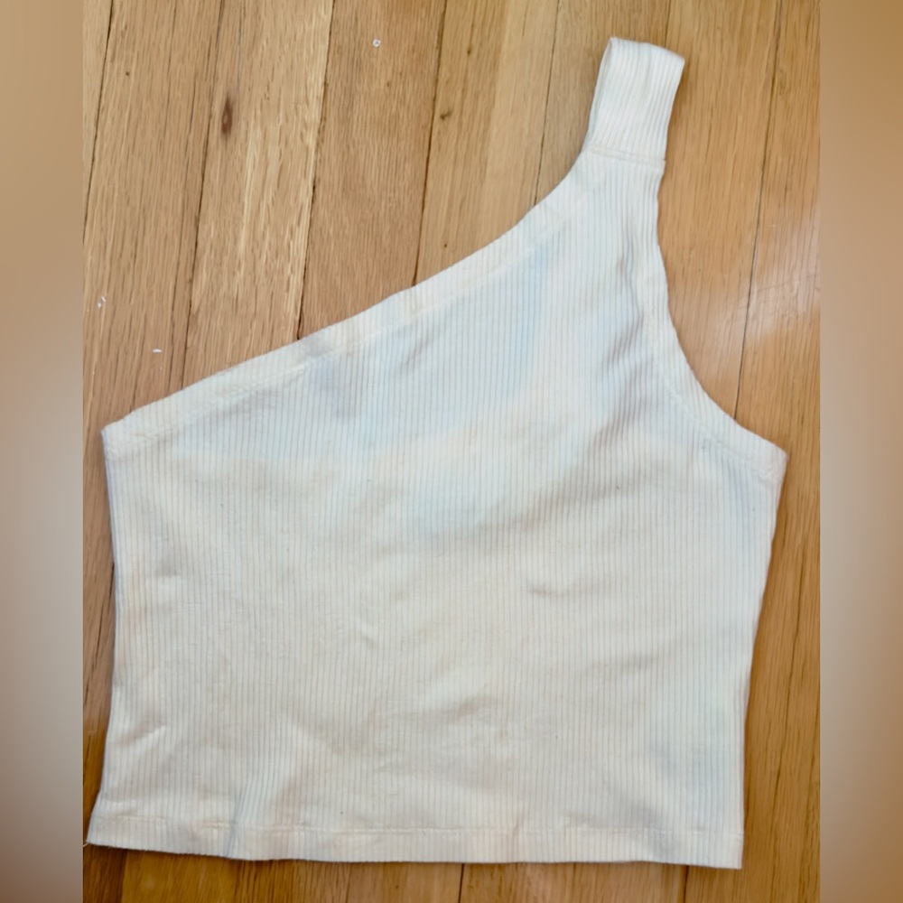 Urban Outfitters Butter Yellow One Shoulder Crop Top Size Medium Sz M